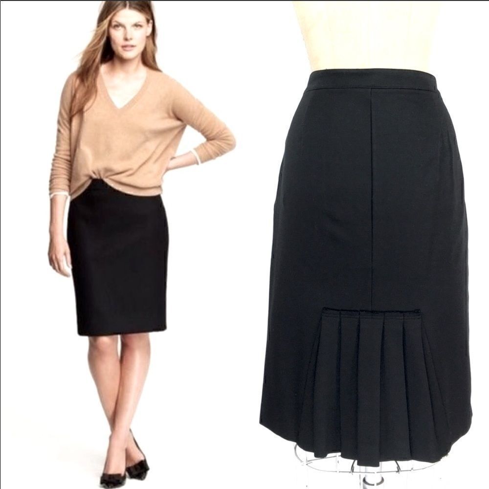 𝅺euc J Crew ponte knit pencil skirt back kick sz 0